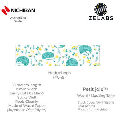 Nichiban Petit Joie Decorative Masking Tape / Washi Tape (15mm x 18 meters) - PJMT-15S