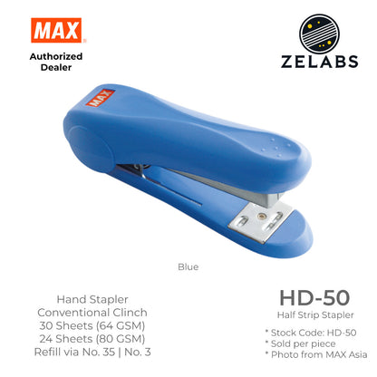MAX HD-50 Half-Strip Stapler - Conventional Clinch (Refill by No.35 Staples)