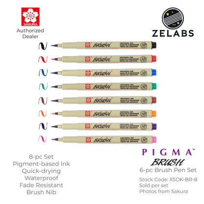Sakura Pigma Brush Pens - 8-Color Set - XSDK-BR-8A