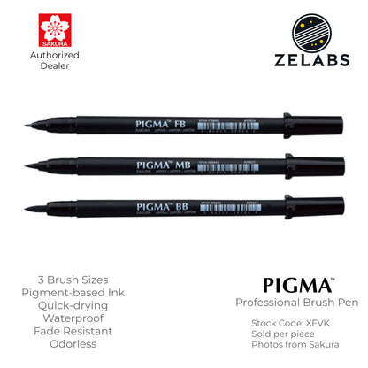 Sakura Pigma Professional Brush Pen - Fine | Medium | Bold - XFVK