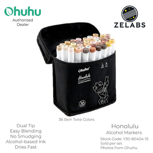 Ohuhu Honolulu 36 Colors Skin Tone Dual Tip Alcohol Markers (Brush & Chisel) - Y30-80404-15