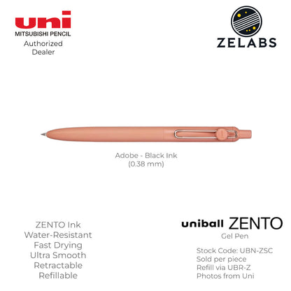 Uni Uni-Ball ZENTO Standard Retractable Gel Pen - UBN-ZSC - 0.38mm | 0.5mm