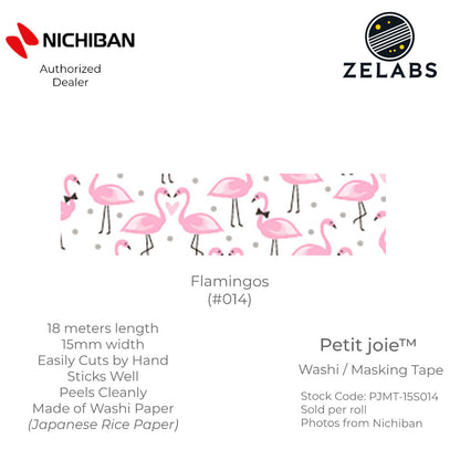 Nichiban Petit Joie Decorative Masking Tape / Washi Tape (15mm x 18 meters) - PJMT-15S