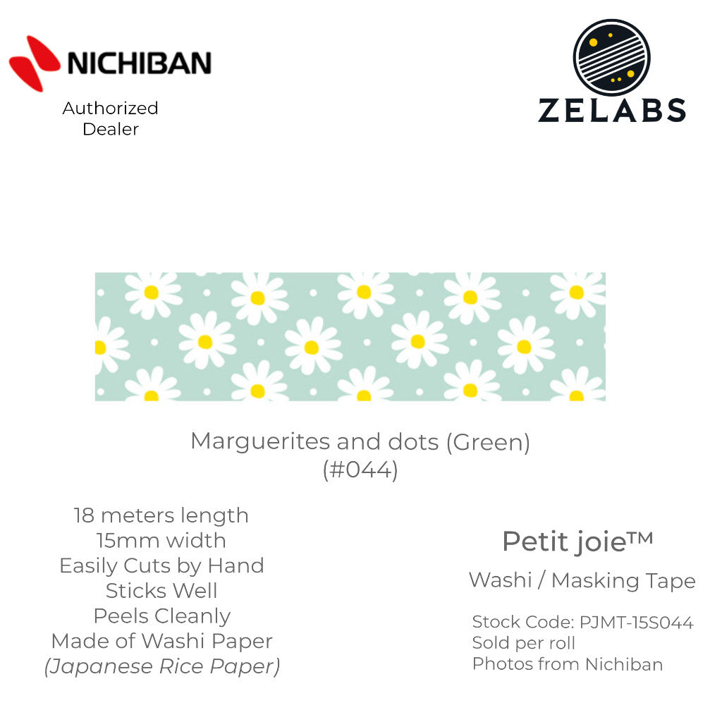 Nichiban Petit Joie Decorative Masking Tape / Washi Tape (15mm x 18 meters) - PJMT-15S
