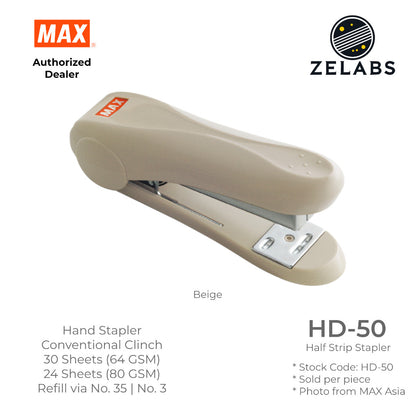 MAX HD-50 Half-Strip Stapler - Conventional Clinch (Refill by No.35 Staples)