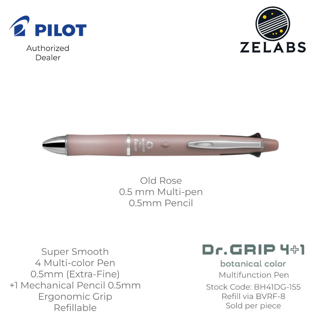Pilot Dr. Grip 4+1 Multifunction Ballpoint Pen with Mechanical Pencil - BH41DG-155 - 0.5mm