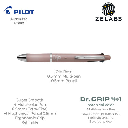Pilot Dr. Grip 4+1 Multifunction Ballpoint Pen with Mechanical Pencil - BH41DG-155 - 0.5mm
