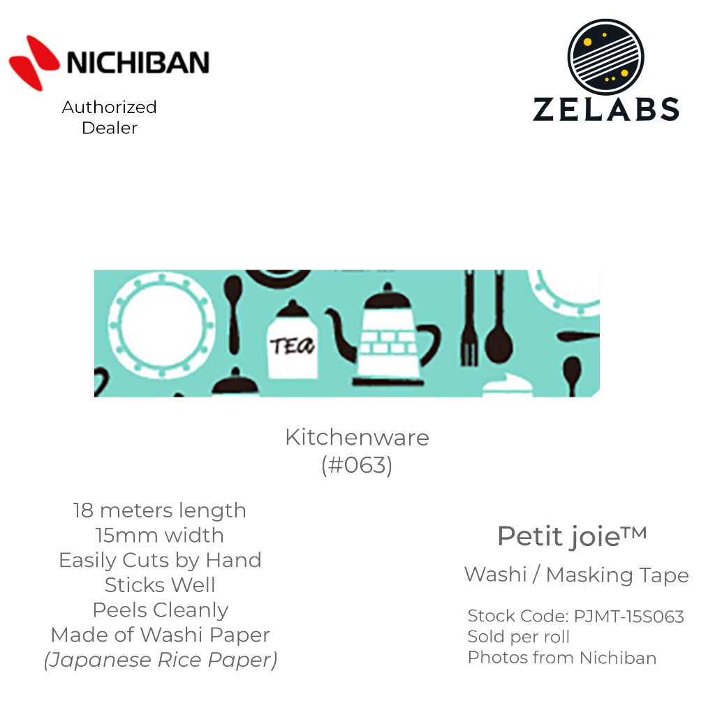 Nichiban Petit Joie Decorative Masking Tape / Washi Tape (15mm x 18 meters) - PJMT-15S