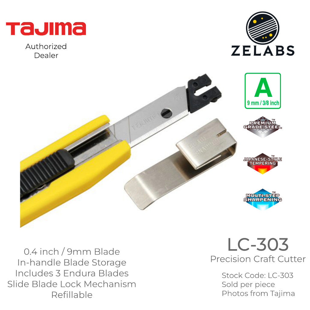 Tajima LC-303 Precision Craft Handy Endura Cutter - Auto-Lock - 3/8 inch | 9mm Blade