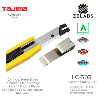 Tajima LC-303 Precision Craft Handy Endura Cutter - Auto-Lock - 3/8 inch | 9mm Blade