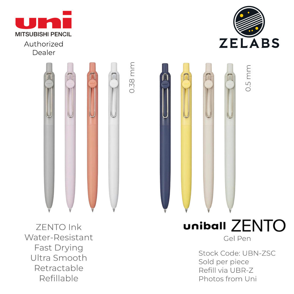 Uni Uni-Ball ZENTO Standard Retractable Gel Pen - UBN-ZSC - 0.38mm | 0.5mm