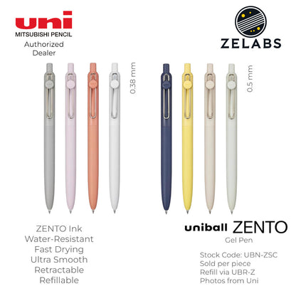 Uni Uni-Ball ZENTO Standard Retractable Gel Pen - UBN-ZSC - 0.38mm | 0.5mm