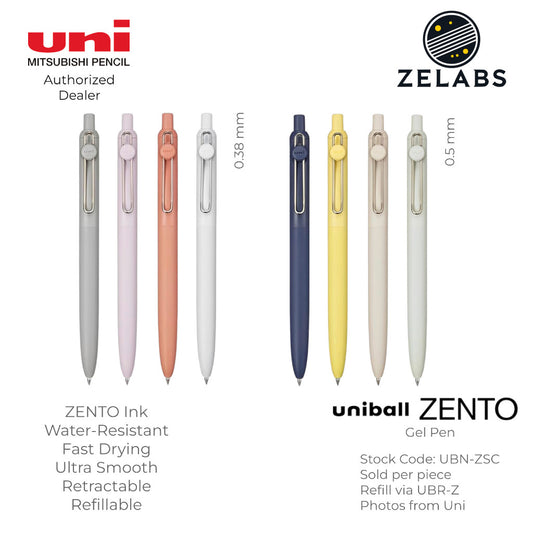 Uni Uni-Ball ZENTO Standard Retractable Gel Pen - UBN-ZSC - 0.38mm | 0.5mm