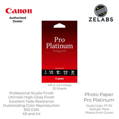 Canon PT-101 Photo Paper Pro Platinum - 4R | A4  - 300 GSM