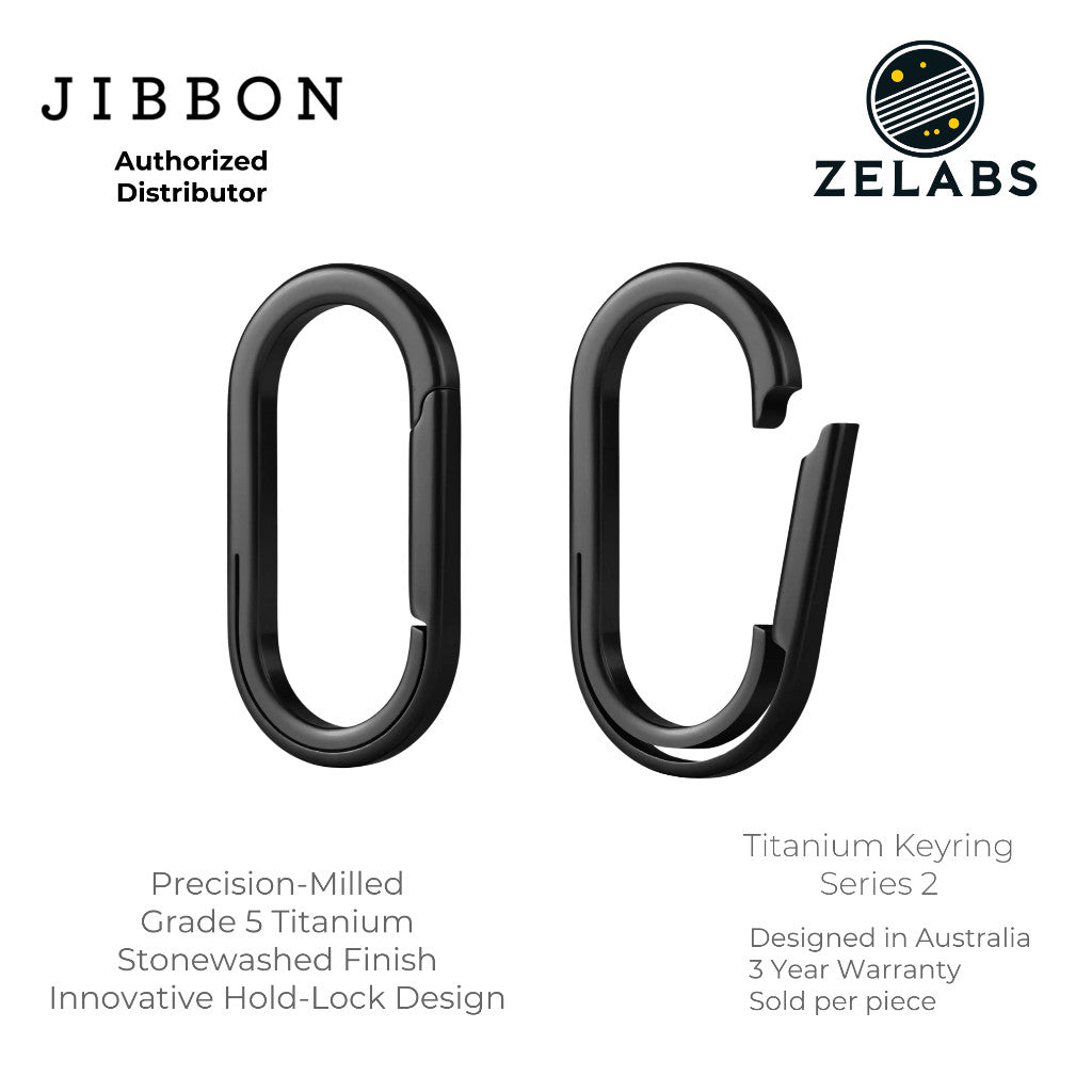 Jibbon Titanium Keyring Series 2 - Titanium | PVD Black