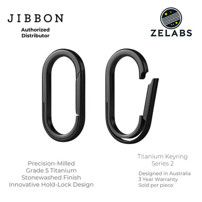 Jibbon Titanium Keyring Series 2 - Titanium | PVD Black