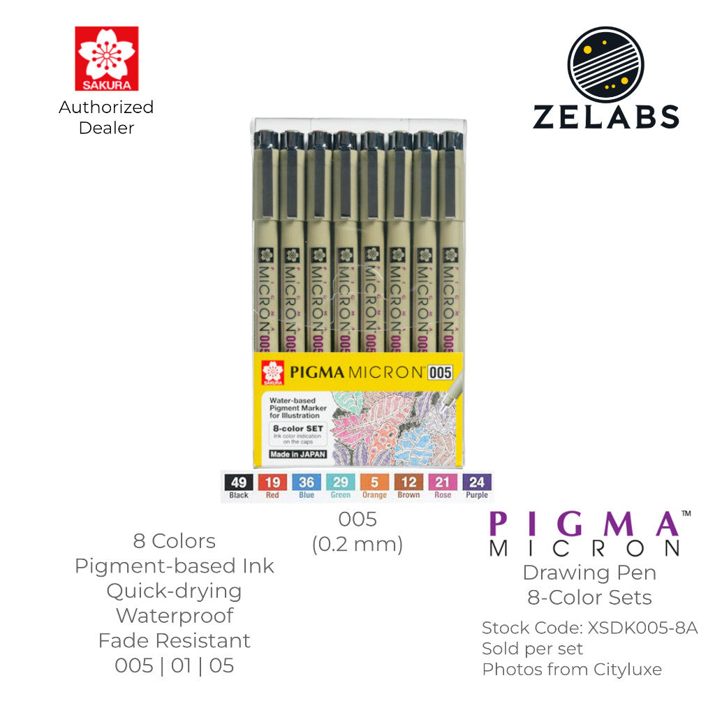 Sakura Pigma Micron Drawing Pen / Technical Pen 8-Color Set - XSDK-8A