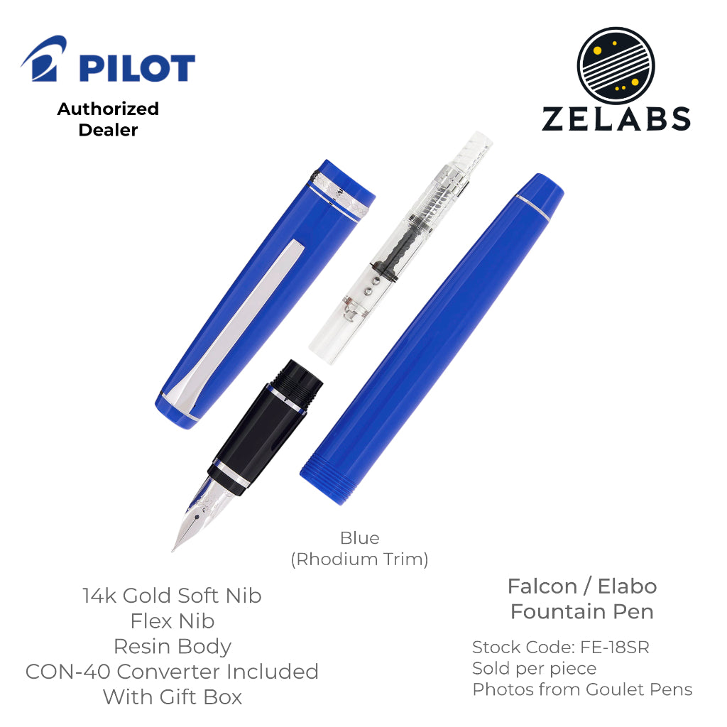 Pilot Falcon / Elabo Fountain Pen - Flex Nib - 14k -  FE-18SR - Soft Extra Fine | Soft Fine