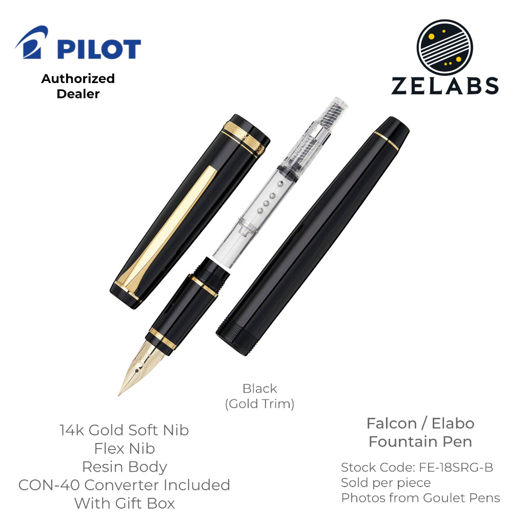 Pilot Falcon / Elabo Fountain Pen - Flex Nib - 14k -  FE-18SR - Soft Extra Fine | Soft Fine
