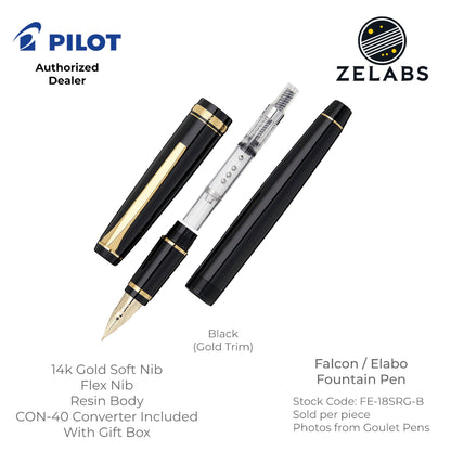 Pilot Falcon / Elabo Fountain Pen - Flex Nib - 14k -  FE-18SR - Soft Extra Fine | Soft Fine