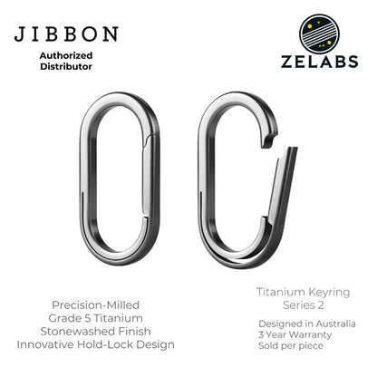 Jibbon Titanium Keyring Series 2 - Titanium | PVD Black
