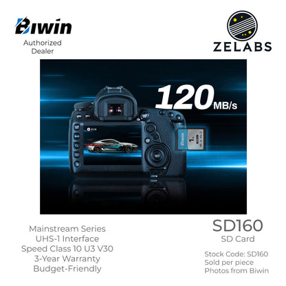 Biwin SD160 SD Card - UHS-I | C10 | U3 | V30 - 128 GB | 256 GB | 512 GB | 1TB