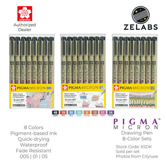 Sakura Pigma Micron Drawing Pen / Technical Pen 8-Color Set - XSDK-8A