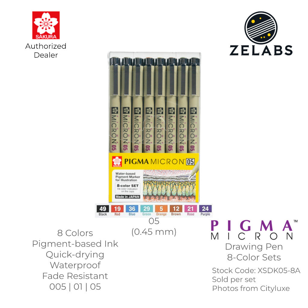 Sakura Pigma Micron Drawing Pen / Technical Pen 8-Color Set - XSDK-8A