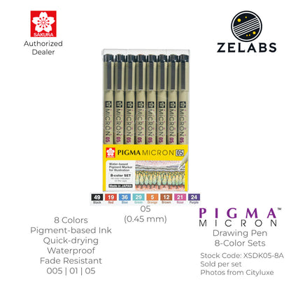 Sakura Pigma Micron Drawing Pen / Technical Pen 8-Color Set - XSDK-8A