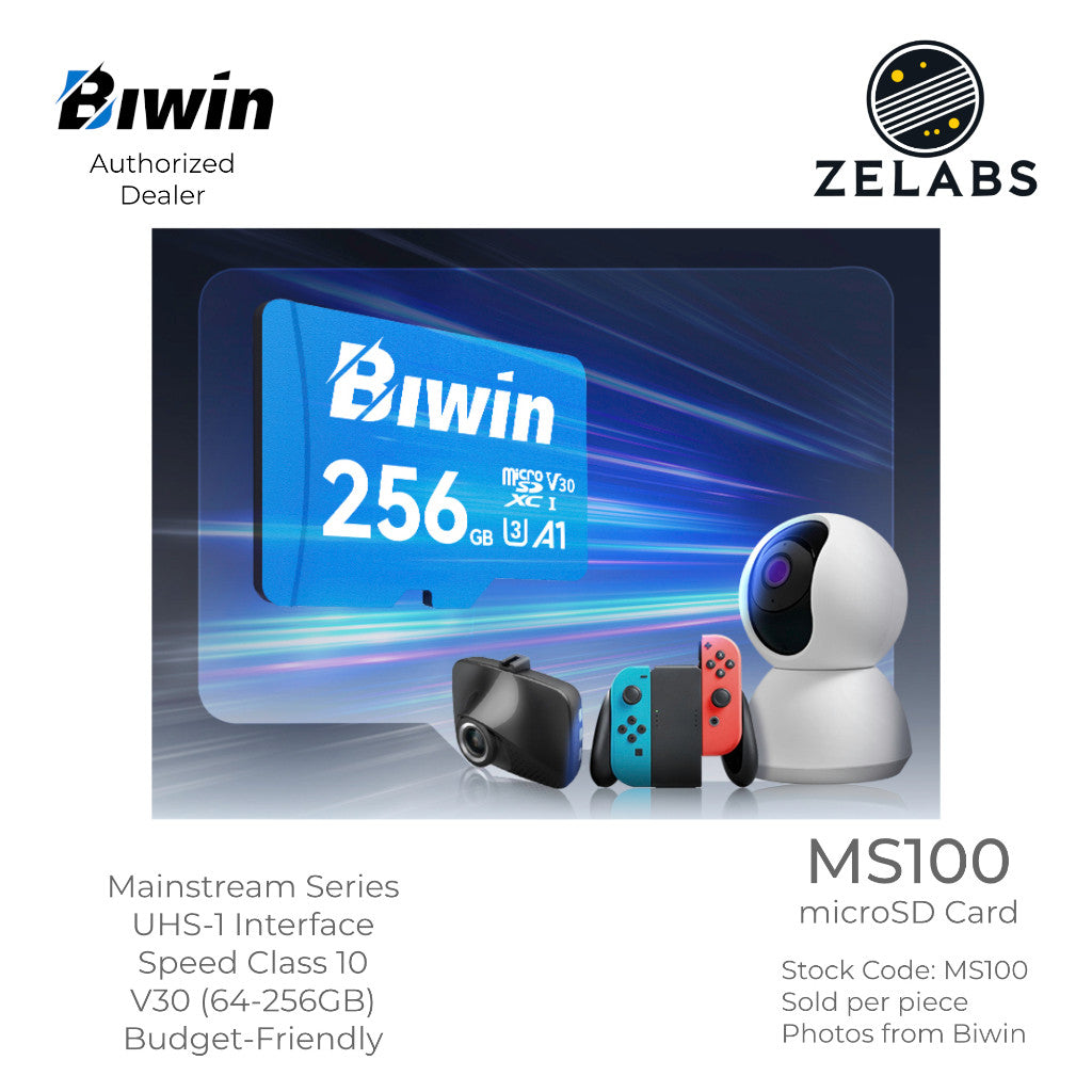 Biwin MS100 microSD Card - UHS-I | C10 | U3 | V30 | A1 - 64GB | 128 GB | 256 GB